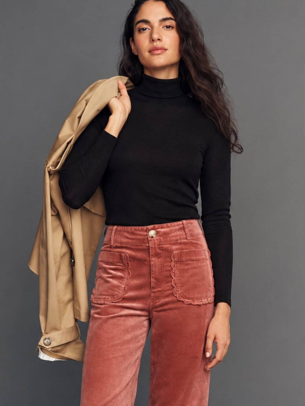 Black Thin Turtleneck Long Sleeve Layering Top 90s minimalism dark academia